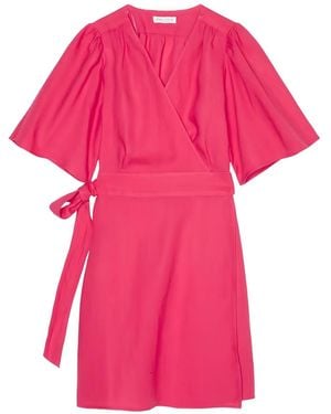 Marc O' Polo Flutter-Sleeved Wrap Dress - Pink