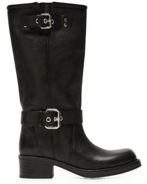 Weekend by Maxmara Buckle-Detail Leather Boots - Black