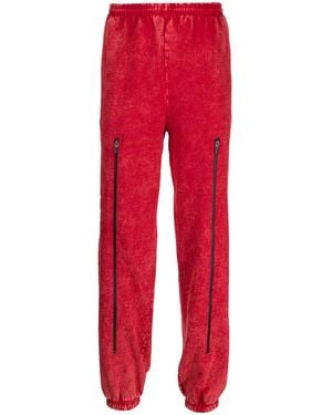 FOO AND FOO Pantalon Droit À Détails De Zips - Rouge
