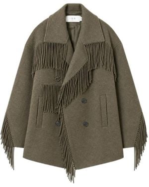 IRO Drifter Fringe-Trimmed Jacket - Green