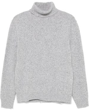 DSquared² Relaxed Fit Turtleneck Sweater With Ribbed Detail - Grey