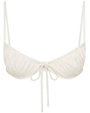 Faithfull the Brand Halo Broderie-Anglaise Bikini Top - White