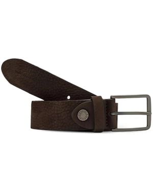 Gianni Chiarini Nubuck Leather Buckle Belt - Brown