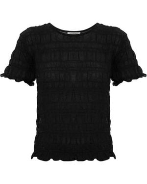 By Malene Birger Ella Top Met Ronde Hals - Zwart
