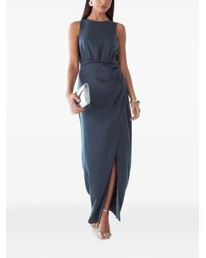 ST MRLO Gathered Wrap-Style Maxi Dress - Blue
