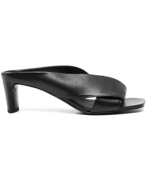 Roberto Del Carlo 55Mm Moor Leather Sandals - Black