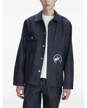 A.P.C. Logo-Detail Chest-Pocket Shirt Jacket - Blue