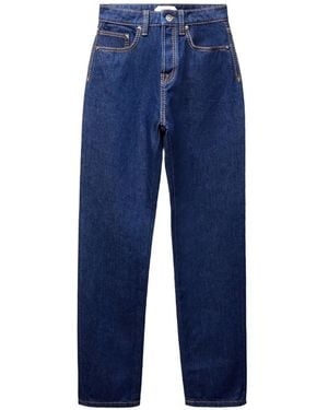 Versace Vaqueros Rectos De Talle Alto - Azul