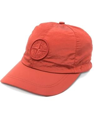 Stone Island Logo-Patch Baseball Cap - Red