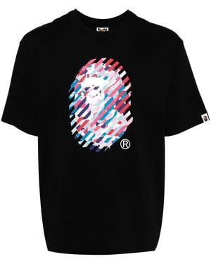 A Bathing Ape Abc Camo Illusion Ape Head Relaxed Fit Tee - Black