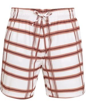 Amir Slama Checked Drawstring Swim Shorts - Red