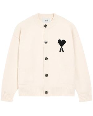 Ami Paris Ami De Coeur Cardigan - Natural