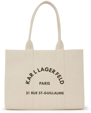 Karl Lagerfeld Borsa Tote Rue St-Guillaume Grande - Neutro