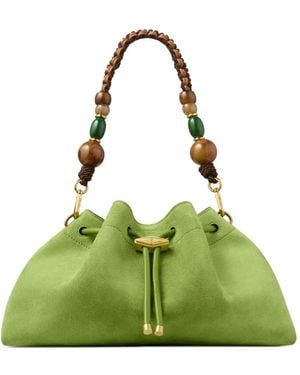 Jimmy Choo Cinch Beaded Medium Shoulder Bag - Green