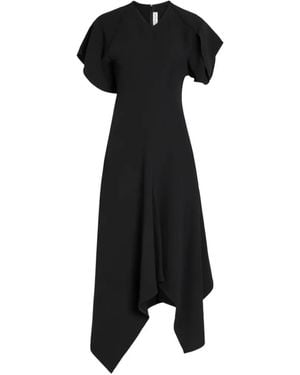 Victoria Beckham Panelled Asymmetric Dress - Black