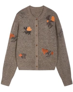 JNBY Floral-Embroidered Cardigan - Natural