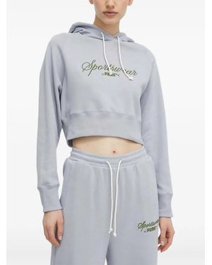 PUMA Logo-Embroidered Hoodie - Gray