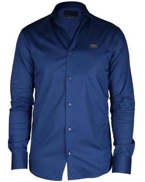 Philipp Plein Chemise À Patch Logo - Bleu