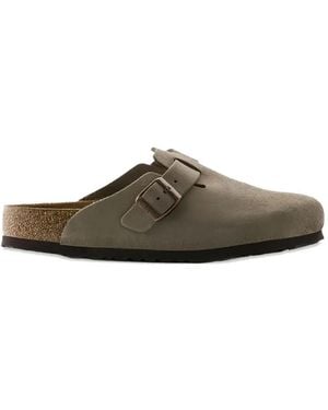 Birkenstock Boston Suede Mules - Grey