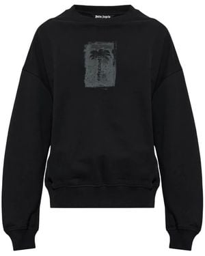 Palm Angels Palm-Print Sweatshirt - Black