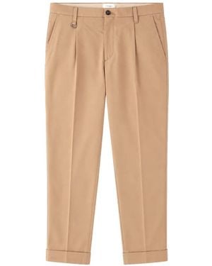 Paolo Pecora Pleated-Detail Turn-Up Pants - Natural