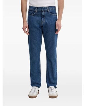 KARL LAGERFELD Logo-Patch Straight-Leg Jeans - Blue