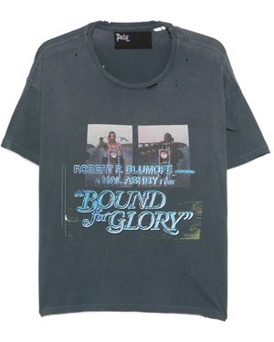 Paly Hollywood T-Shirt Con Effetto Vissuto - Blu