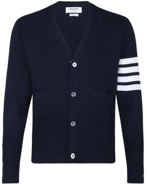 Thom Browne 4Bar Cashmere Cardigan - Blue