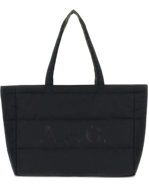 A.P.C. Logo-Print Tote Bag - Black