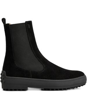 Tod's Botas chelsea de ante con paneles elásticos - Negro