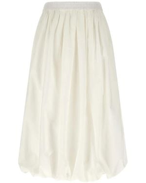 Weekend by Maxmara Elasticated-Waist Flared Skirt - White