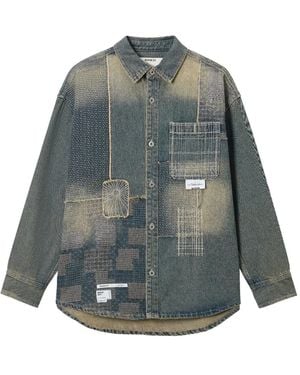 Musium Div. Jeanshemd Im Patchwork-Look - Grau