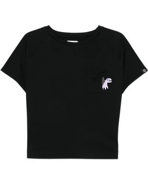 SPORT b. by agnès b. Porto Dinosaur-Embroidered Short-Sleeves T-Shirt - Black