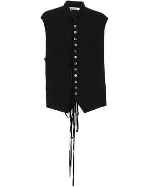 Midorikawa Strapped Waistcoat - Black