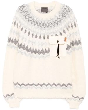 Musium Div. Pullover Mit Jacquardmuster - Natur