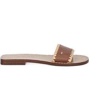 MICHAEL Michael Kors Leather Braided Flat Sandals - Brown