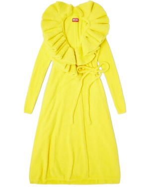 DIESEL Vestido midi Fluffy - Amarillo