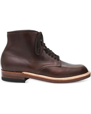 Alden Lace-Up Stitched Boots - Brown