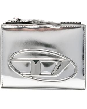 DIESEL Oval D Leather Wallet - Grey