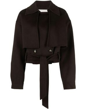 Nanushka Cropped Trench Jacket - Black