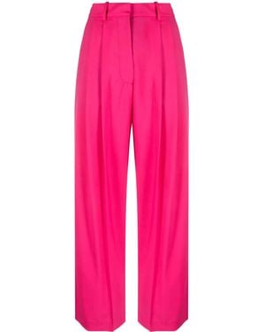 Alysi Pleat-Detail Straight-Leg Trousers - Pink