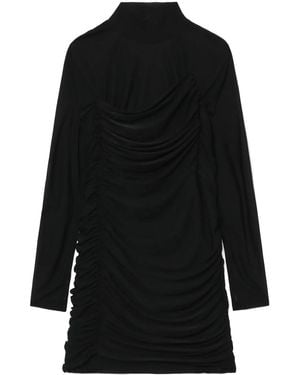 Helmut Lang Ruched Long-Sleeve Minidress - Black