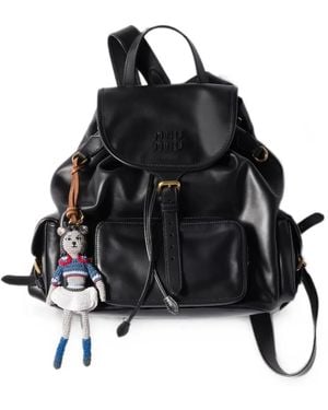 Miu Miu Rucksack Mit Schnallen - Schwarz