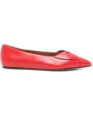 Ferragamo Bow Ballet Flats - Red