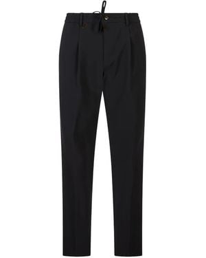 Montecore Drawstring Pleated Trousers - Black