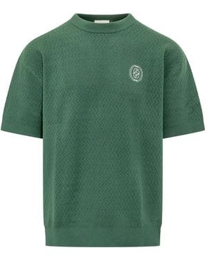 Drole de Monsieur Funny Openwork Logo-Embroidered T-Shirt - Green