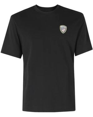 Blauer Logo-Patch T-Shirt - Black