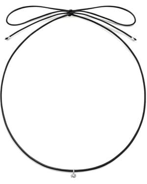 Monica Vinader Kordelhalskette Mit Solitär-Diamanten - Mettallic