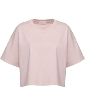 Dondup Camiseta Corta Con Logo Bordado - Rosa
