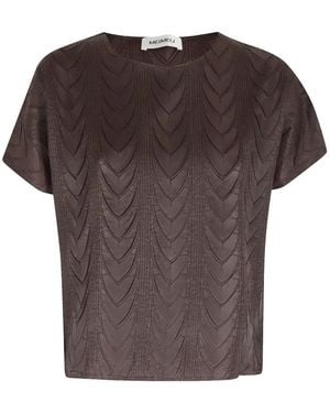 MEIMEIJ Haut À Design Matelassé - Brown